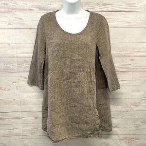 Flax Linen Peasant Market Tunic